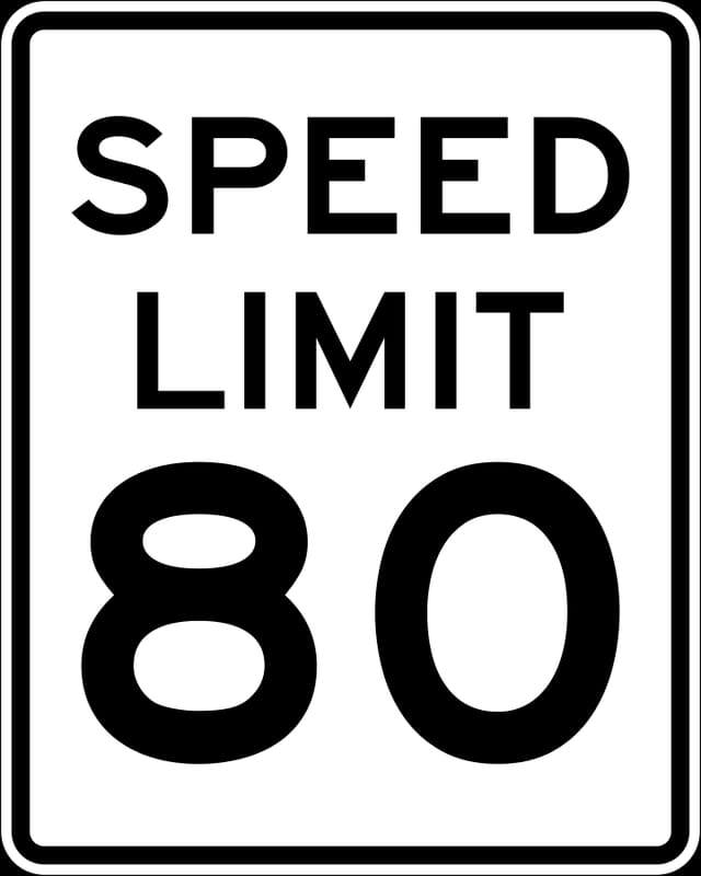 speed limit 80 sign